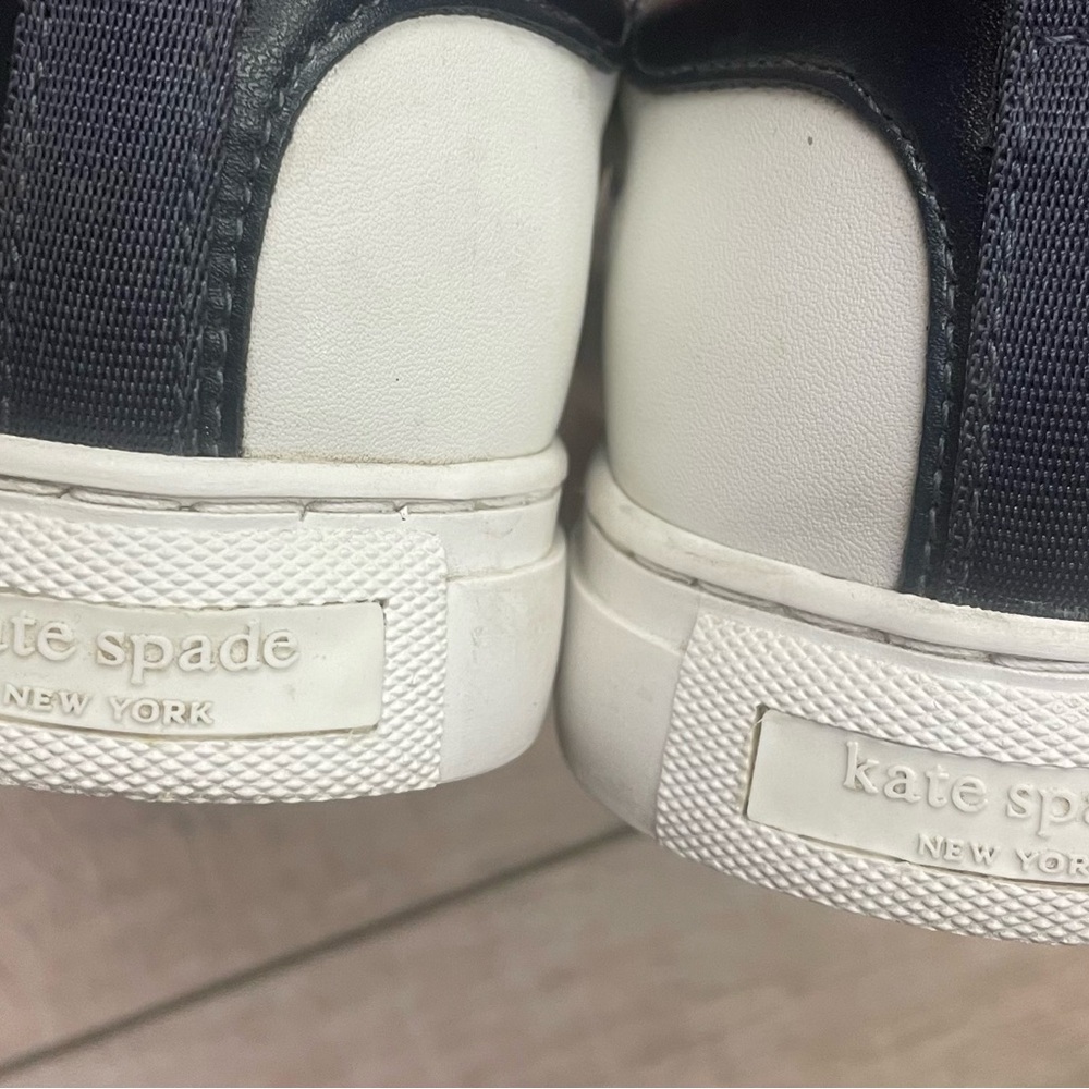 Kate Spade Adorn White and Black Leather Sneakers - Size 8 - Picture 13 of 13